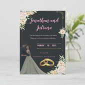 永遠に一緒 – サラとアフメドの結婚式 案内状 (スタンド正面)