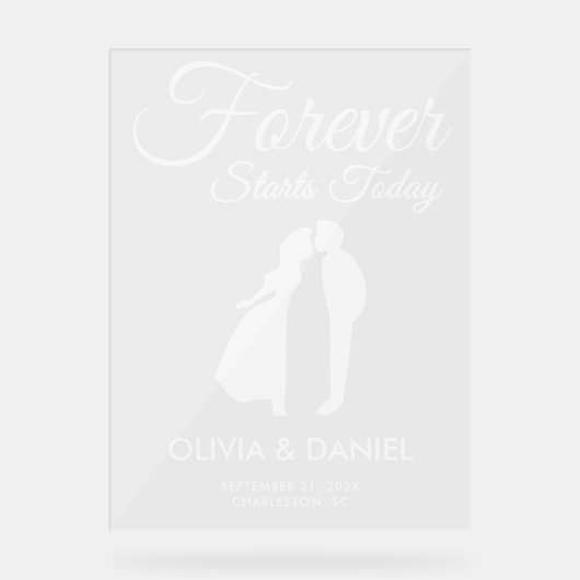 永遠に今日の歓迎結婚を始める アクリルサイン (正面)