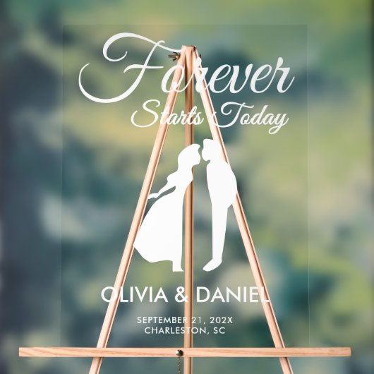 永遠に今日の歓迎結婚を始める アクリルサイン (ニュートラル)