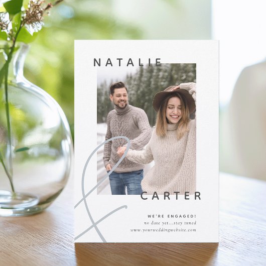 永遠に参加 |写真モダン婚約 案内状