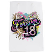 永遠に可愛い18誕生日レディーズ ミディアムペーパーバッグ (正面)