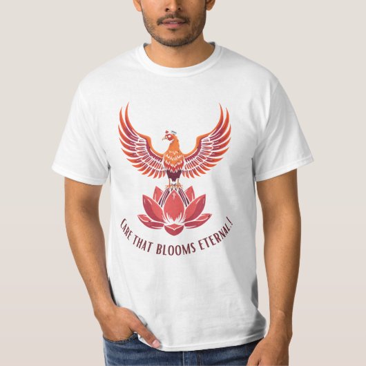 永遠に咲くケア - フラワー ナース 敬意 Tシャツ (正面)