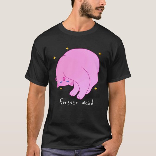 永遠に変わった猫 ピンク ユニークで素敵な子猫のママ Tシャツ (正面)