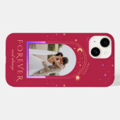 永遠に変わらぬ愛の誓い 結婚式 マゼンタ色の天体写真 Case-Mate iPhoneケース (裏面 (横))