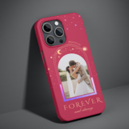 永遠に変わらぬ愛の誓い 結婚式 マゼンタ色の天体写真 Case-Mate iPhone 14ケース