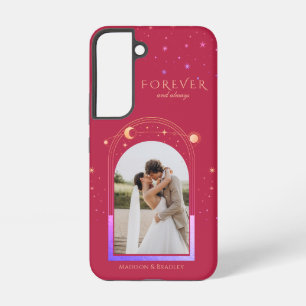 永遠に変わらぬ愛の誓い 結婚式 マゼンタ色の天体写真 SAMSUNG GALAXY S22ケース