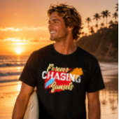 永遠に夕焼けを追いかけて 夏のメンズTシャツ Tシャツ
