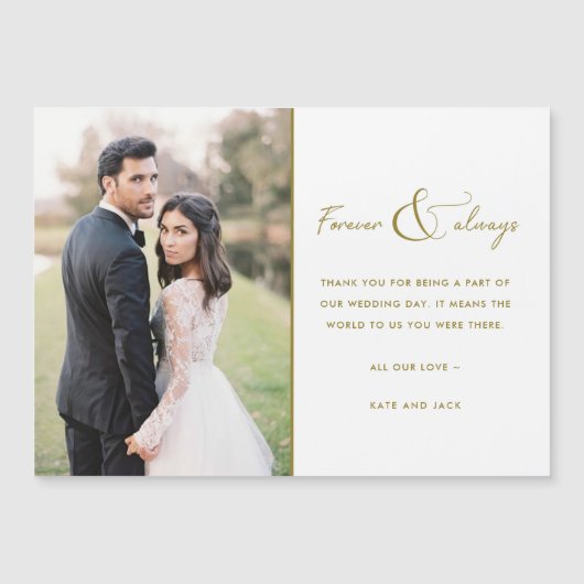 永遠に常に金ゴールド結婚の写真ありがとう (正面)