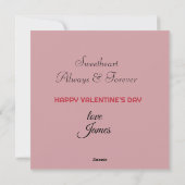 永遠に常に高齢者カップルのバレンタイン シーズンカード (裏面)