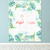 永遠に幸せになれ！おとぎ話2ピンクフラミンゴ キャンバスプリント (インサイチュ (ウッドフロア))