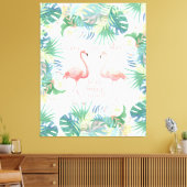 永遠に幸せになれ！おとぎ話2ピンクフラミンゴ キャンバスプリント (インサイチュ (リビング))