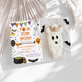 永遠に怖いハロウィンの幽霊 4歳の誕生日 招待状