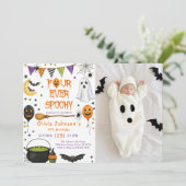 永遠に怖いハロウィンの幽霊 4歳の誕生日 招待状 (スタンド正面)