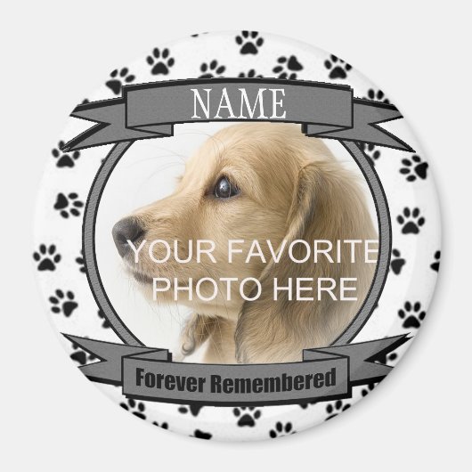 永遠に思い出される犬や猫の記念碑 マグネット (正面)