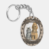 永遠に思い出される茶色の手跡ペットの喪失 キーホルダー (正面左)