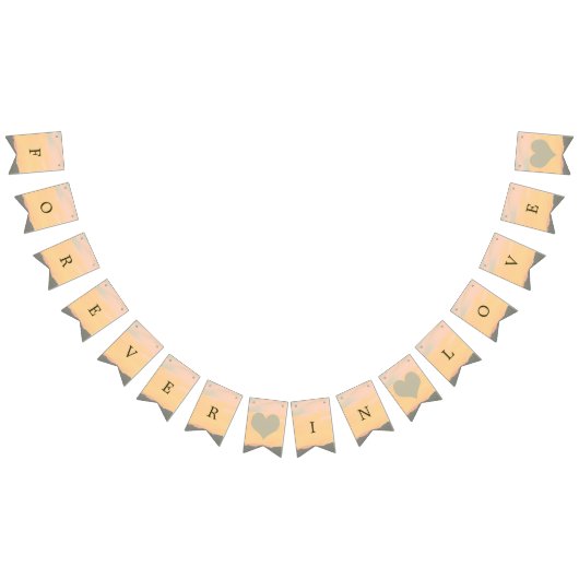 永遠に恋に包まれる山の夕日 バンティングフラッグ (全)