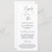 永遠に恋をしモダンて、結婚上品な儀式 プログラム (正面/裏面)