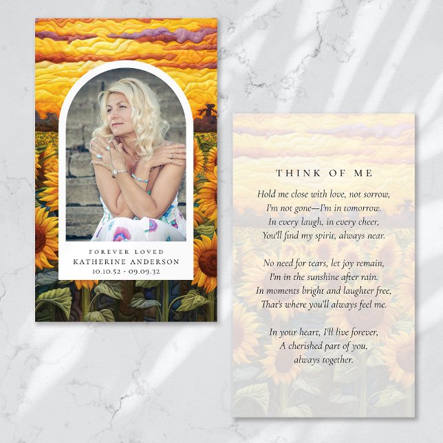 永遠に愛されたキルテッドヒマワラメモリアルカード (クリエイターアップロード済み)