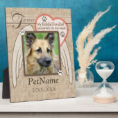 永遠に愛された天使の翼 ペット追悼カスタム フォトプラーク (側面)