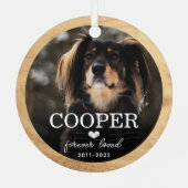 永遠に愛された犬の記念写真クリスマス メタルオーナメント (裏面)