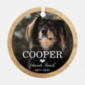 永遠に愛された犬の記念写真クリスマス メタルオーナメント (正面)