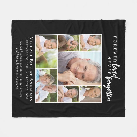 永遠に愛された葬儀記念写真 フリースブランケット (正面(横))