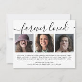 永遠に愛された3写真葬儀ありがとう サンキューカード (正面)