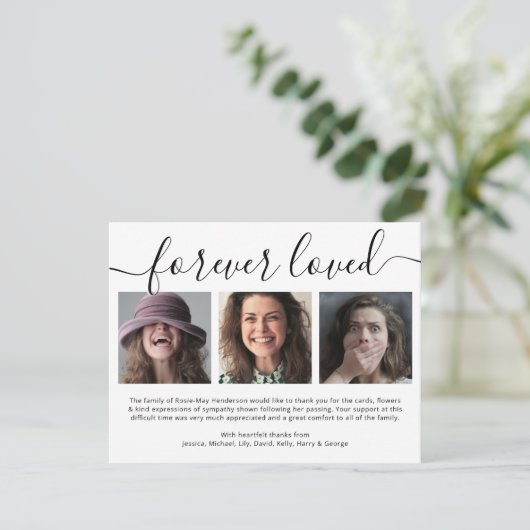 永遠に愛された3写真葬儀ありがとう サンキューカード (スタンド正面)