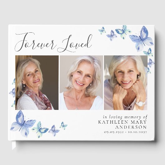 永遠に愛された3枚の写真バターフィー記念葬儀 ゲストブック (正面)