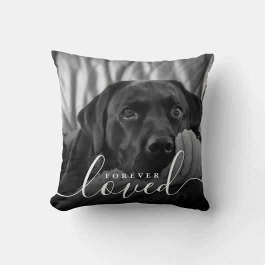 永遠に愛されるフォトコラージュのモノグラム記念ペット クッション (正面)