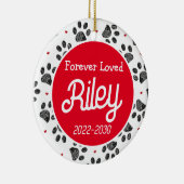永遠に愛される犬のメモリアルオーナメント パーソナライズされた セラミックオーナメント (右)