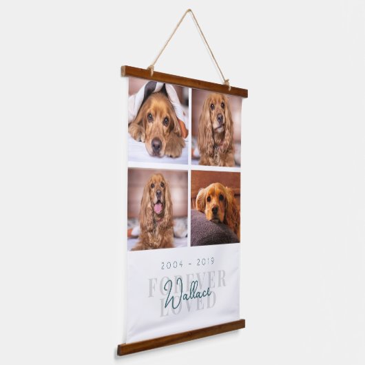 永遠に愛されカスタムたフォトコラージュPETメモリアル 吊り下げ型タペストリー (傾斜あり)
