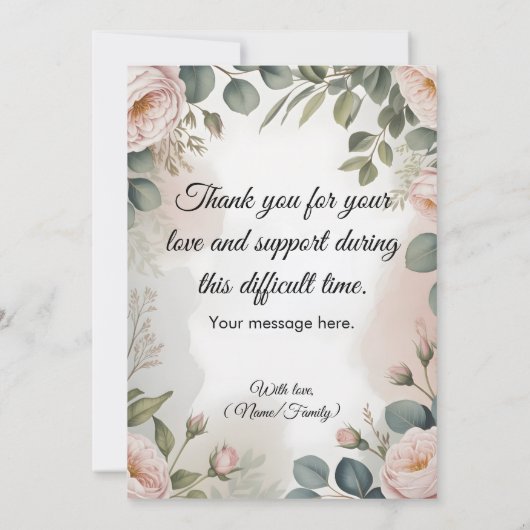 永遠に愛され、決してペット忘れの記念に サンキューカード (裏面)