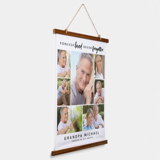 永遠に愛さ忘れれない7写真記念 吊り下げ型タペストリー (傾斜あり)