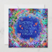 永遠に愛してる バレンタイン かわいい 青 インスピリビティ ノートカード (正面)