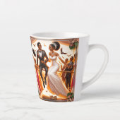 永遠に愛し合うために一緒に飛び結婚立つ カフェラテマグ (右)