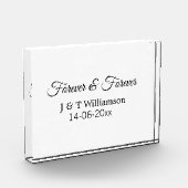 永遠に愛し合うカップル名 日付 愛に感謝 フォトブロック (左)