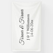 永遠に愛し合うカップル名 日付 愛に感謝 横断幕 (縦)