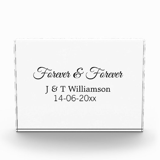 永遠に愛し合うカップル　名前　日付　愛に感謝 フォトブロック (正面)