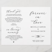 永遠に愛し、折り畳み結婚式 プログラム (正面)