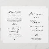 永遠に愛し、折り畳み結婚式 プログラム (正面/裏面)