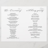 永遠に愛し、折り畳み結婚式 プログラム (裏面)