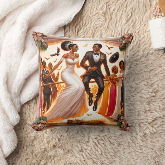 永遠に愛するために一緒にジャンプ装飾用クッション クッション (ブランケット)