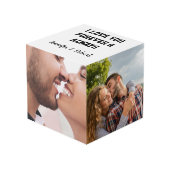 永遠に愛するカスタムカップル写真と名前 フォトキューブ (正面アングル)