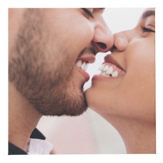 永遠に愛するカスタムカップル写真と名前 フォトキューブ (正面)