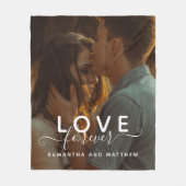 永遠に愛するカップルの写真 フリースブランケット (正面)