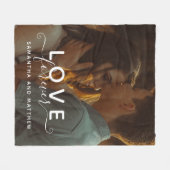 永遠に愛するカップルの写真 フリースブランケット (正面(横))