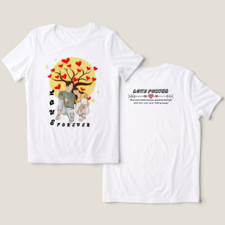永遠に愛するカップルTシャツ | ロマンチックなハートツリー トライブレンドＴシャツ