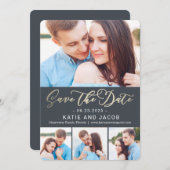 永遠に愛するコラージュの結婚式デートカードを保存 シーズンカード (正面/裏面)