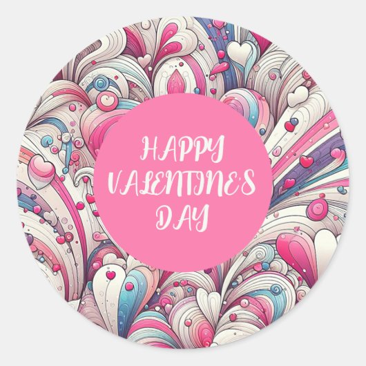 永遠に愛するハートパターン ラウンドシール (正面)